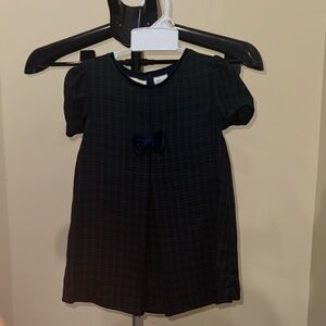 Navy Plaid Kids Dress with Bow by [Brand]